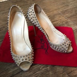 Christian Louboutin Yolanda Nude Spike Pumps
